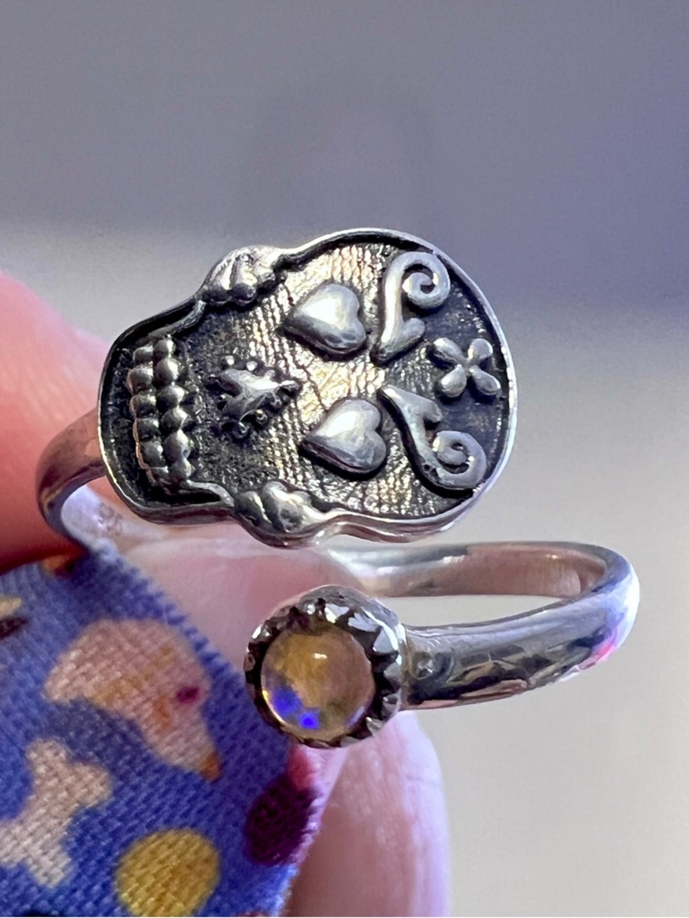 Krush Kandy Sterling Silver 925 Halloween theme Ring and Pendant charm Skull - Picture 4 of 11